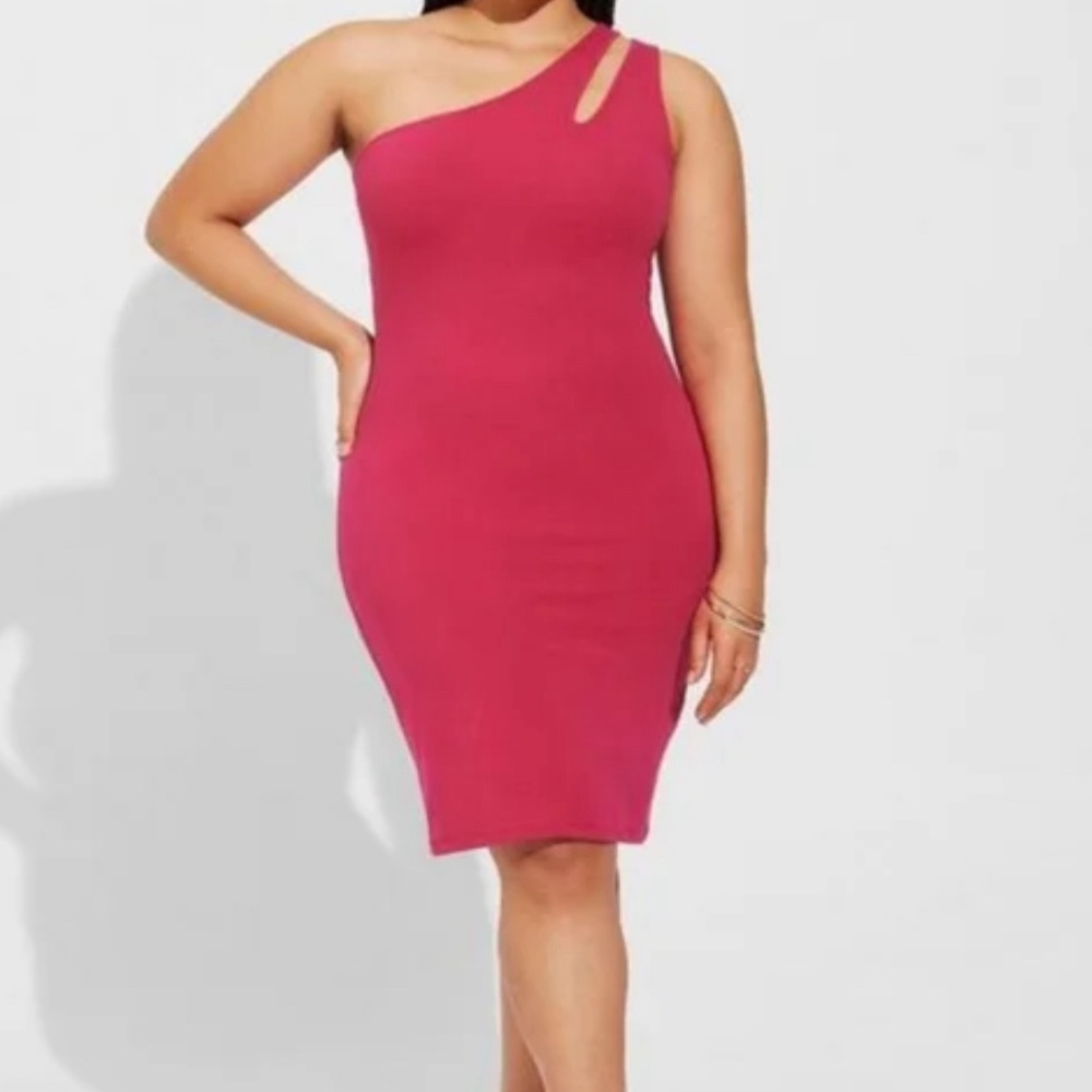 Torrid Mini Bodycon One Shoulder Dress Plus Size 2X